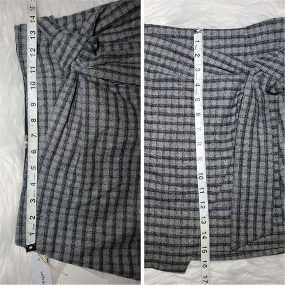 NWT|Wilfred Grey Wool Cashmere Blend Plaid Bow Skirt, Size 6 - Picture 4 of 7